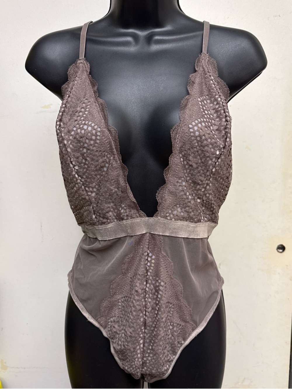 Victoria’s Secret lace-trim teddy bodysuit